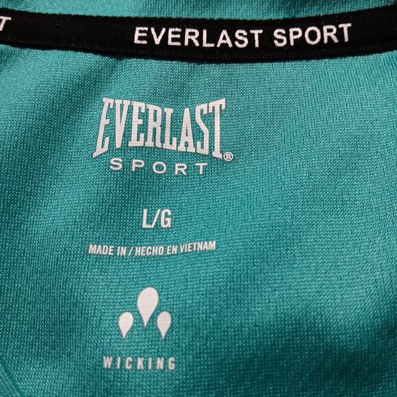 Everlast Sport Wicking Long Sleeve Tee Size Large Green Crewneck - Picture 6 of 8
